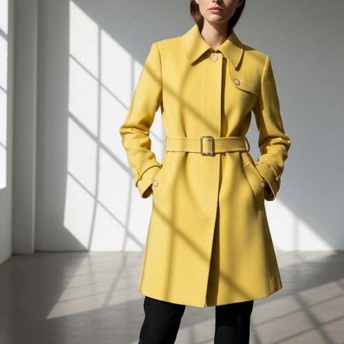 Manteau ceinturé laine - manteau,