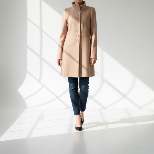 Manteau col montant en - col,